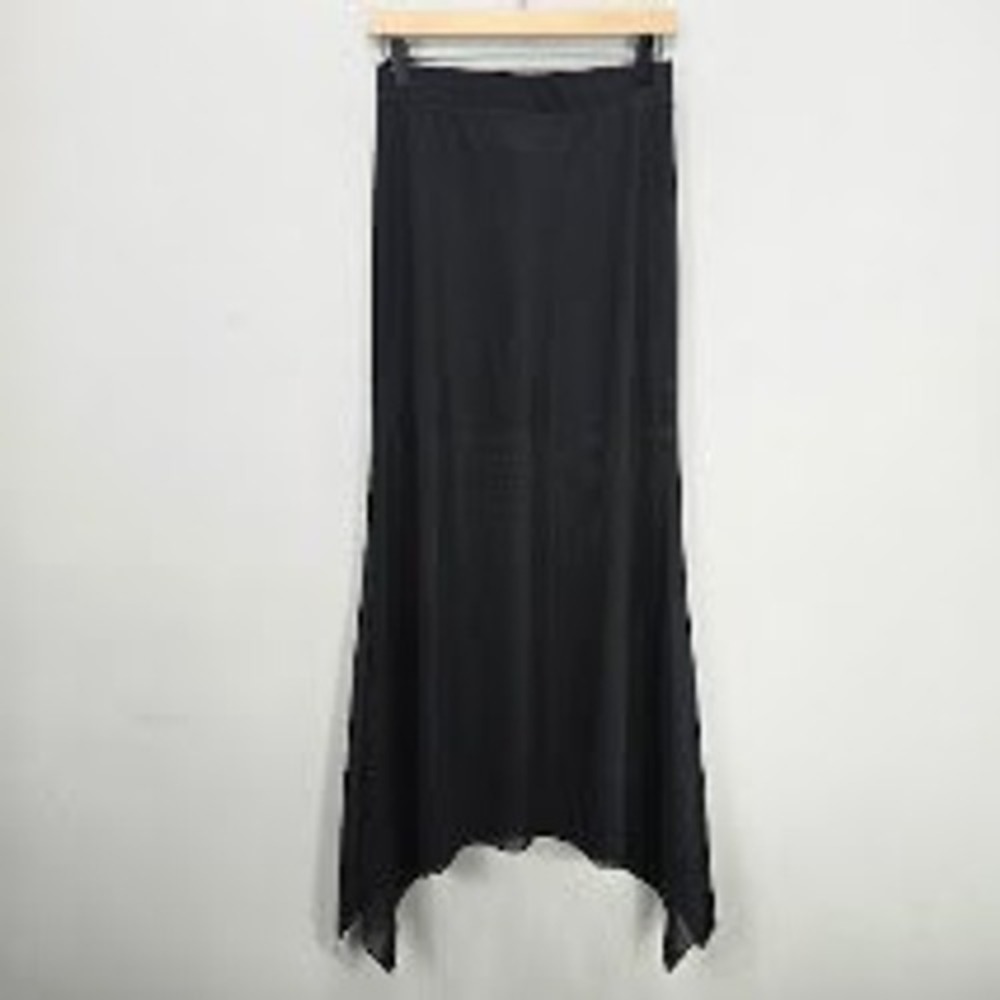 Killstar Death Star Maxi Skirt S Black Mesh Handkerchief Hem Goth Witch Alt NWT